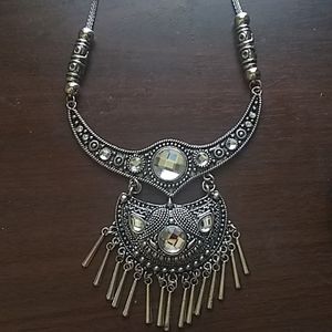 Long necklace silver plated.